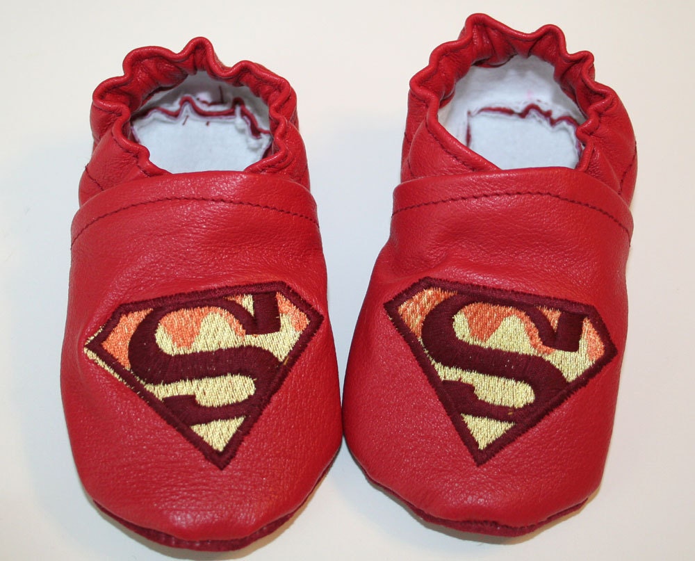 Recycled Red Leather Crib Shoes Soft Baby Shoes by rookierags