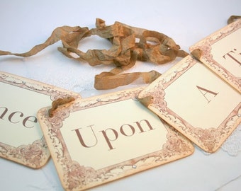 Storybook Banner Decoration Fairytale Decor Once Upon a Time Garland Party Bridal Shower Wedding