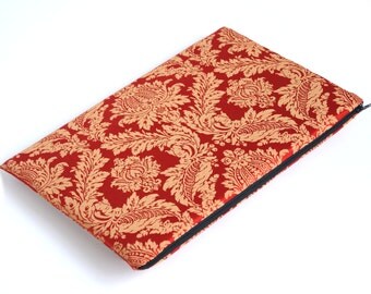 SALE! MacBook 13 Pro 2016 Cover, MacBook Sleeve Padded, Macbook Case, Gold Red Ornaments fabric