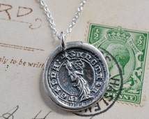Saint Catherine of the Wheel wax seal necklace pendant...  eco friendly silver medieval wax seal jewelry