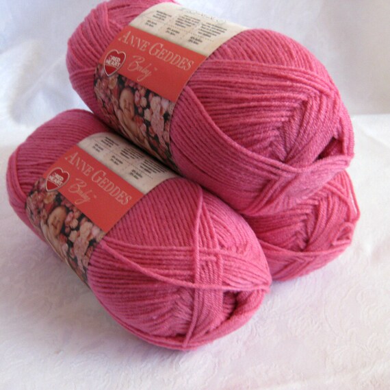 Red Heart yarn TAFFY pink light worsted weight yarn by crochetgal