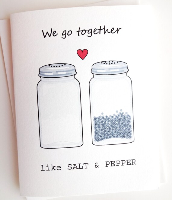 Salt & Pepper Card Anniversary Birthday Wedding Groom