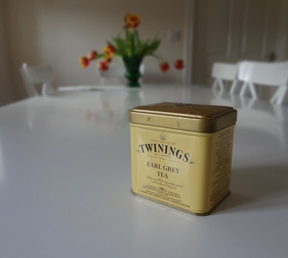 Twinings Earl Grey Tea Caddy Tin Box Container