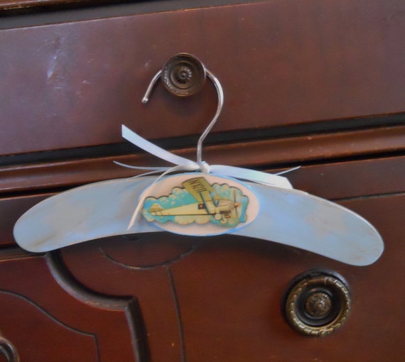 Vintage Style Baby Airplane Clothes Hangers Set of 3