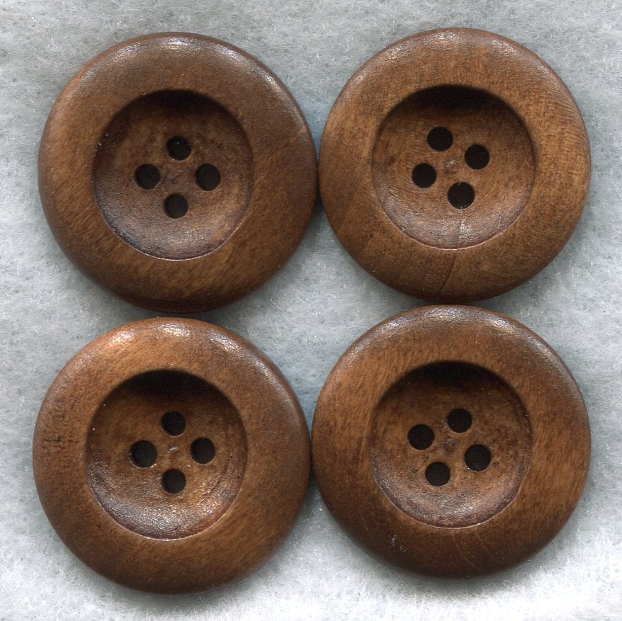 Rusty Brown Wood Buttons Decorated Wooden Buttons 23mm 1
