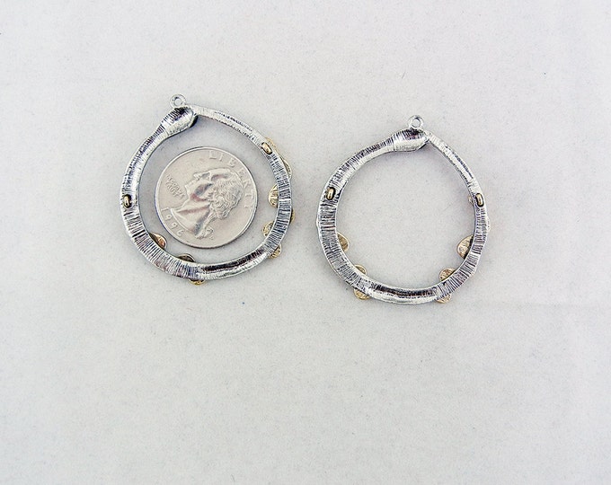 Pair of Two-tone Round Snake Charms