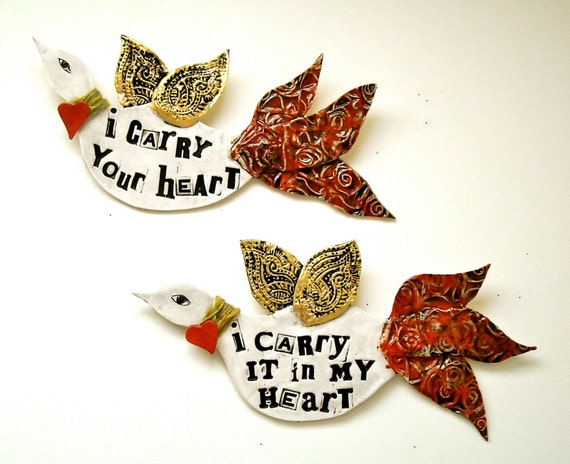 Birds Wall Hangings - I Carry Your Heart In My Heart, e. e. cummings ...