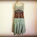 Reserved for Megan - Blue Damask Upcycled Slip Dress// 1940's Flair Flapper Style Dress// Medium // Blue Brown