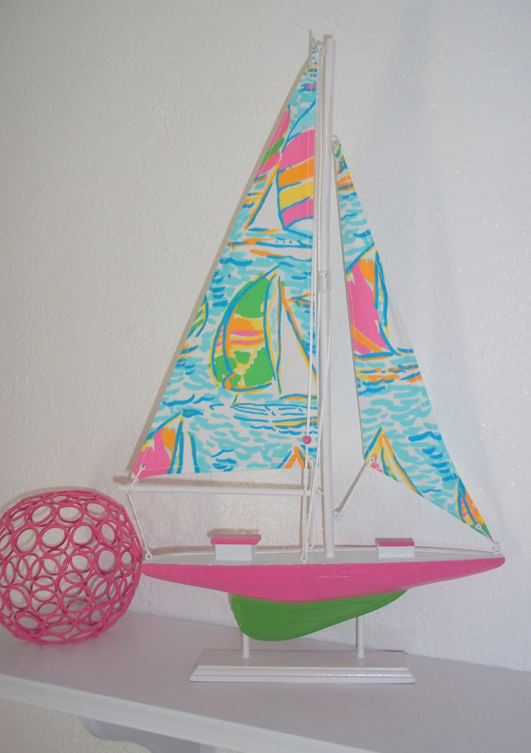 Fun 22 Sailboat accented with Lilly Pulitzer You Gotta