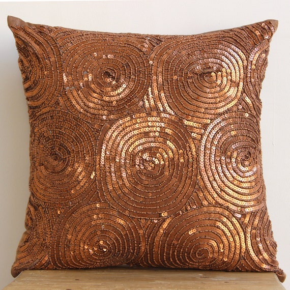 Luxury Copper Pillows Cover 16x16 Silk