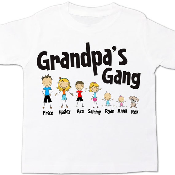 Download Personalized grandpa or dad stick figure family Tshirt
