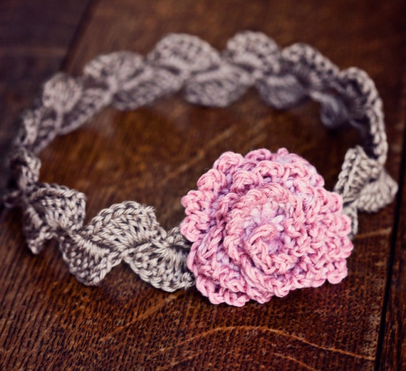 Crochet PATTERN - Centifolia Rose Headband (sizes - baby to adult)