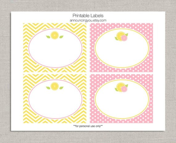 items similar to pink lemonade printable labels instant download on etsy