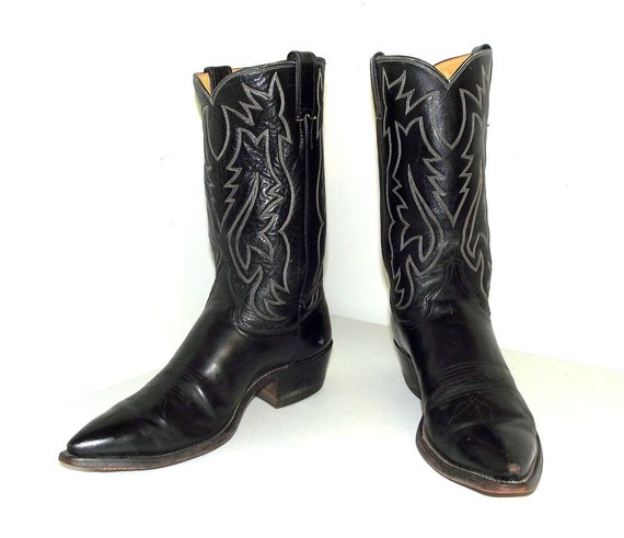 Justin brand cowboy boots black size 9.5 by honeyblossomstudio