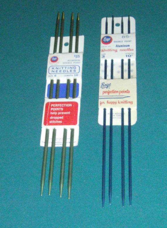 Vintage Boye Knitting Needles Double Perfection Point Aluminum