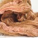Mawata silk hankies, hand painted silk fiber, spinning silk fiber - 0.5 oz - Kisses n Blush