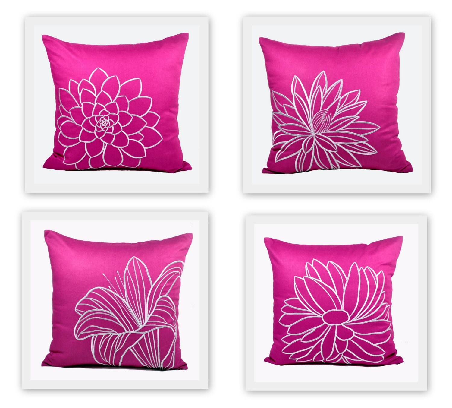 Purple Pillow Cover set of 2 Dark Purple Linen Pillow Silver