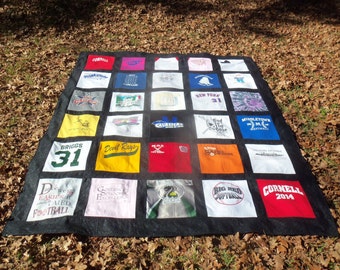 Custom Queen Size Tshirt Memory Quilt made with your own Tee Shirts 25 to 30