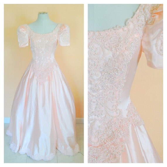 Vintage Light Pink Princess Dress. Poofy. Gown. by NicoleNicoletta
