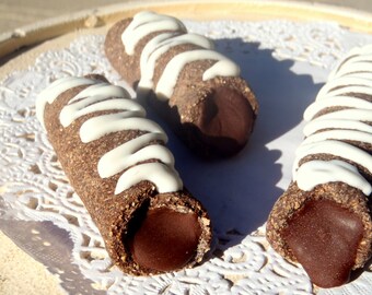 Organic Dog Treats - Double Carob Cannoli - All Natural Dog Treats Organic Vegetarian - Shorty's Gourmet Treats