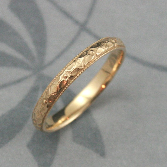 Orange Blossom Ring14K Gold  Renaissance BandWomen s