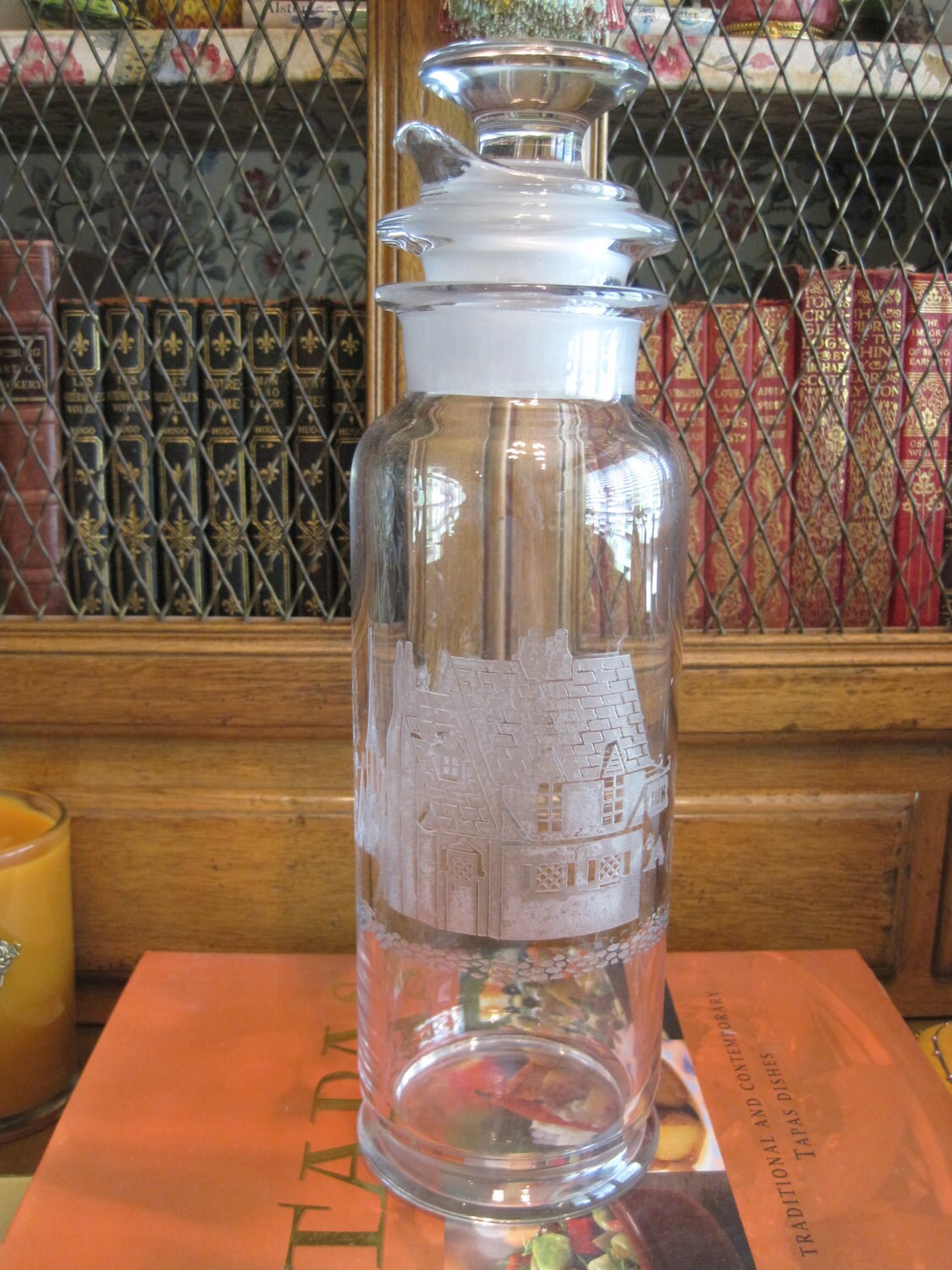 Vintage Heisey Glass cocktail Shaker Tally Ho
