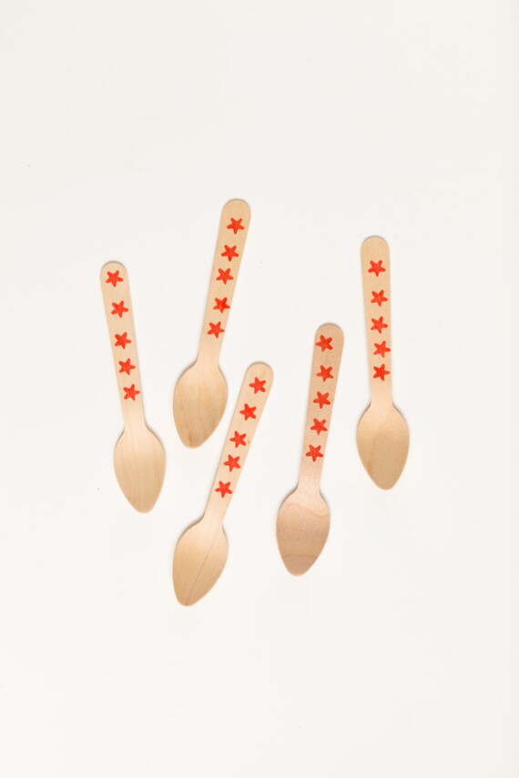 Starry Starry Ice Cream Spoons -20 Wooden Ice Cream Spoons Il_570xn