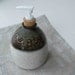 Decorative Stoneware Soap or Lotion Dispenser - White - Blue Gray - 2 1/2 cups