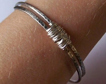 Silver Bangle - FURLED - Silver Wire Wrapped Bangle - Available in Sterling Silver - Silver Filled or German Silver - Made to Order