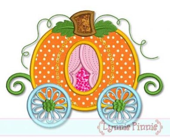 Download Items similar to PUMPKIN CARRIAGE Applique 4x4 5x7 6x10 ...