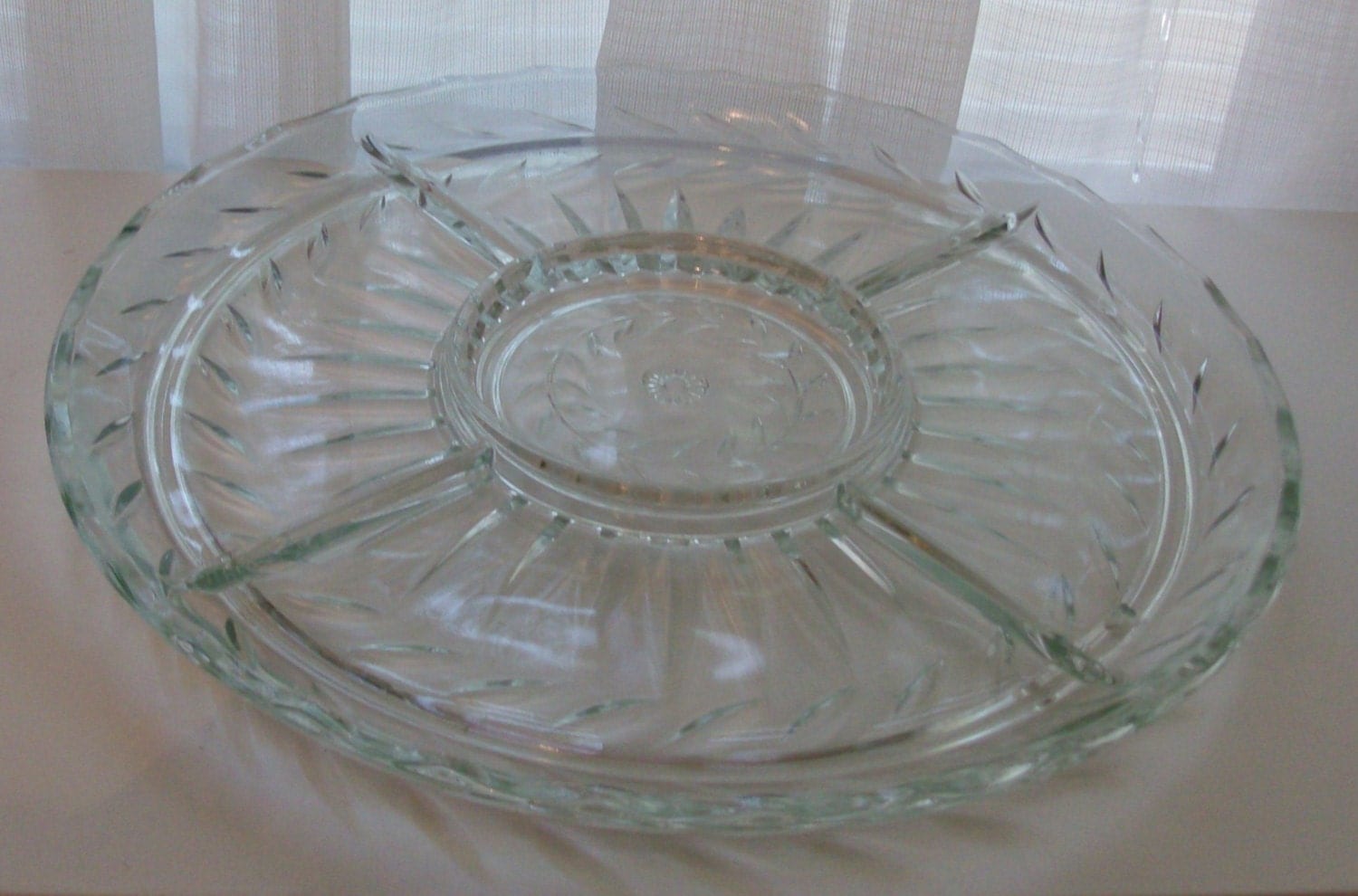 Large Clear Glass Divided Serving Tray Code y