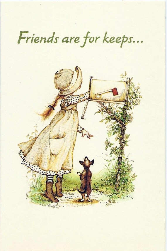 Vintage Holly Hobbie Greeting Cards Two Cards Paper Ephemera