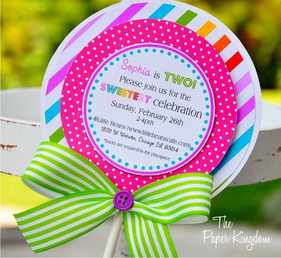 Lollipop Shaped Invitations 6