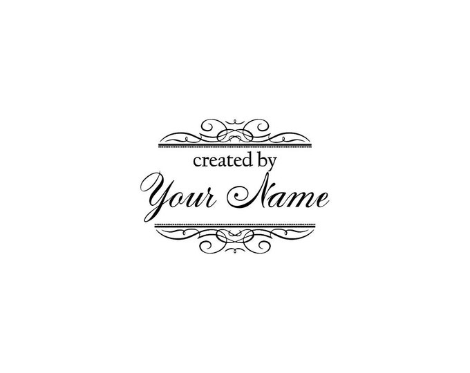 Handle Mounted or Cling Personalized Name custom made rubber stamps C67