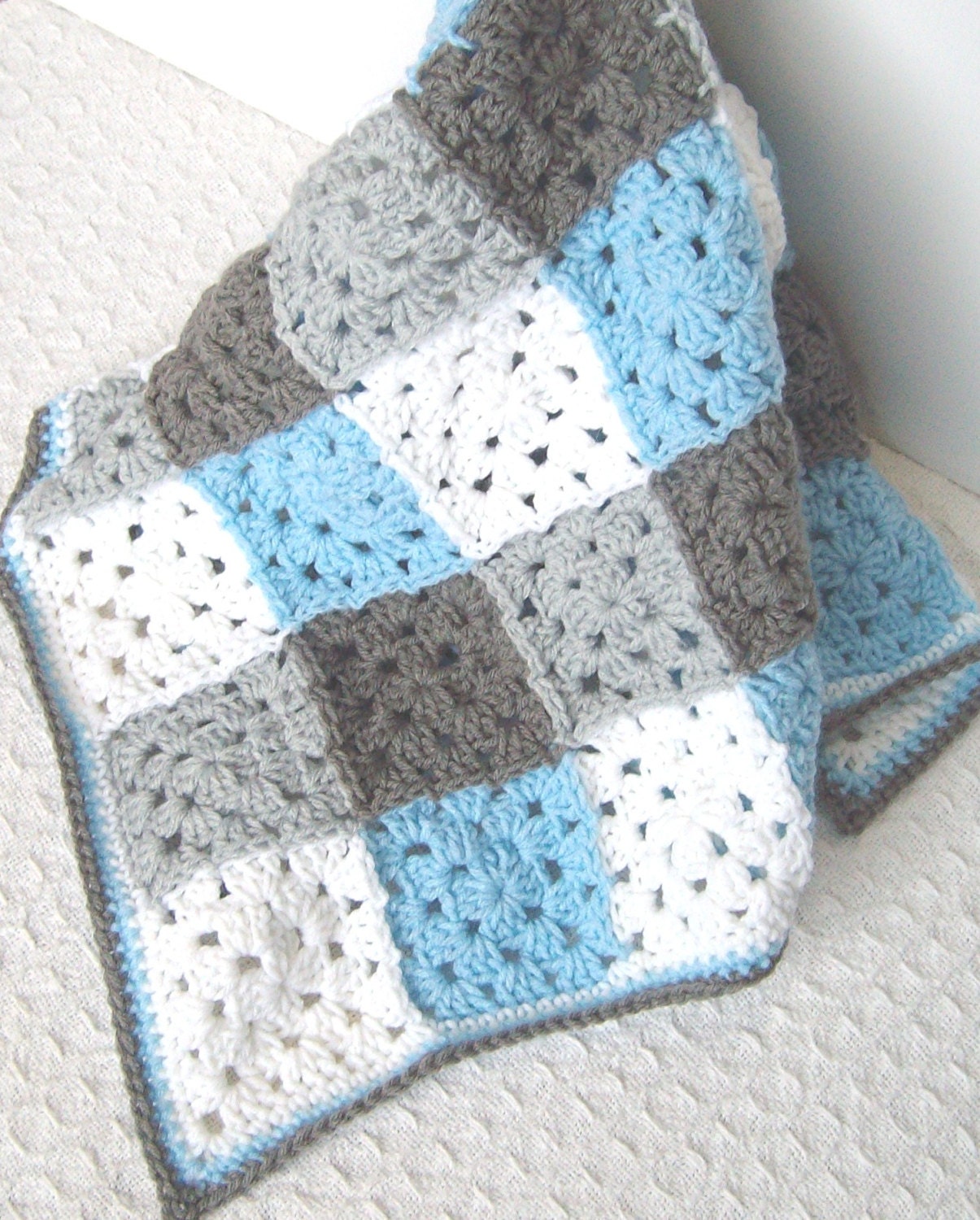 Personalized Baby Blanket Silver Grey and Navy Blue Minky