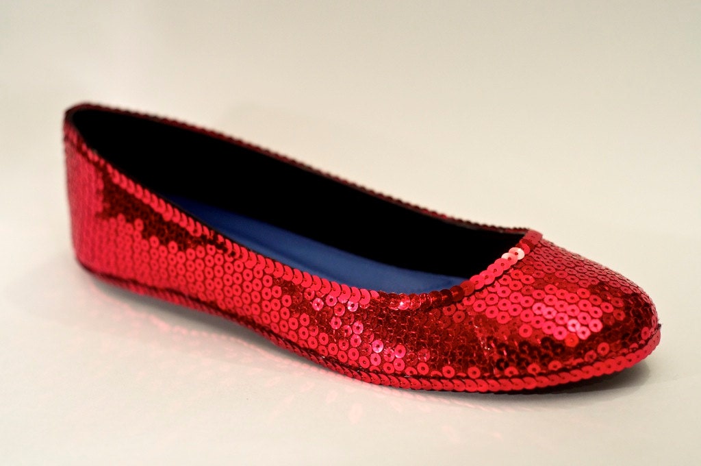 Ruby Red Slippers Sequin Ballet Flats