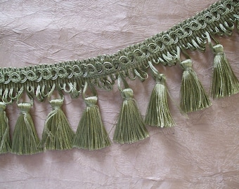 Heavenly Sage Green Tassel Fringe Trim