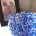 Coiled Fabric Basket - Blue Willow - Blue and White, Classic, Handmade Fabric Bowl for Jewelry, Hostess Gift