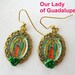 Our Lady of Guadalupe earrings mexico folk art catholic virgen mexicana virgin vintage style day of the dead