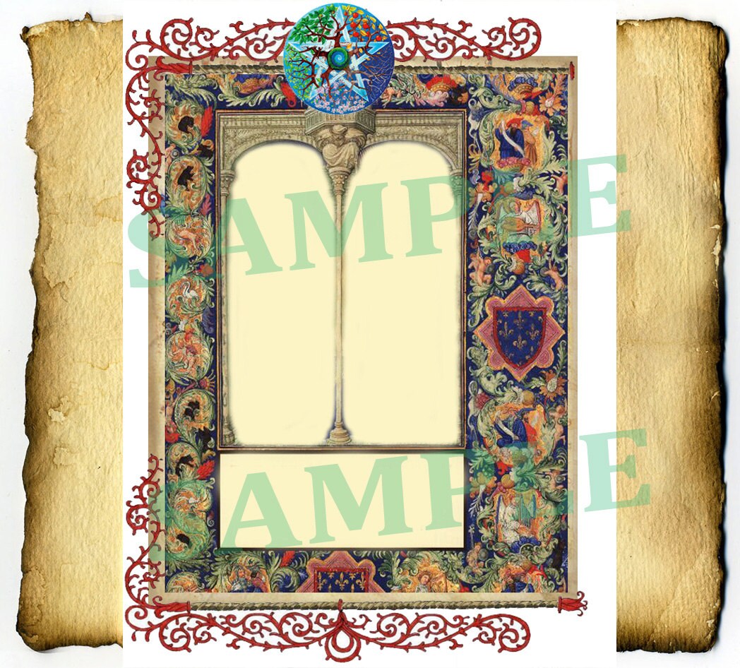 Digital Graphic Medieval Window Tapestry Border