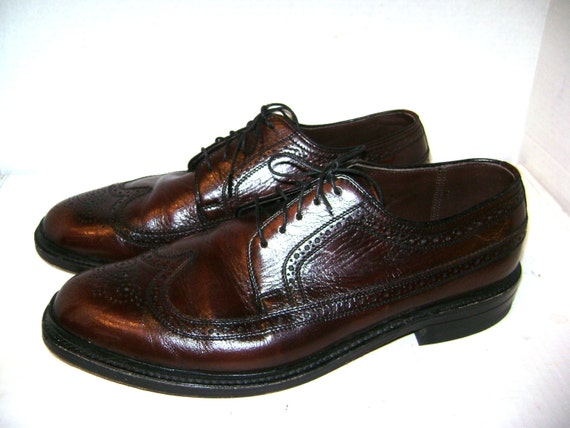 Vintage Wingtip Oxford Shoes Freeman Free Flex Brand Dark