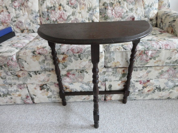 Items similar to Vintage 3 Legged Side Table Half Moon Shape on Etsy