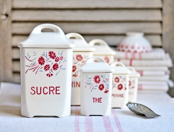 Items Similar To Vintage French Kitchen Canisters Items Similar To Vintage French Kitchen Canisters