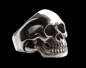 Sterling Silver Movable Jaw Skull Ring - ALL SIZES