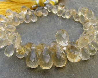 Citrine Faceted Teardrop Briolettes Full strand (4w87)