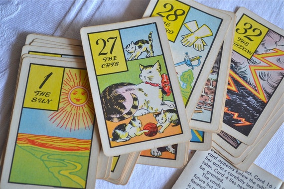 Old Gypsy Fortune Telling Cards 1940s Whitman Tarot Full