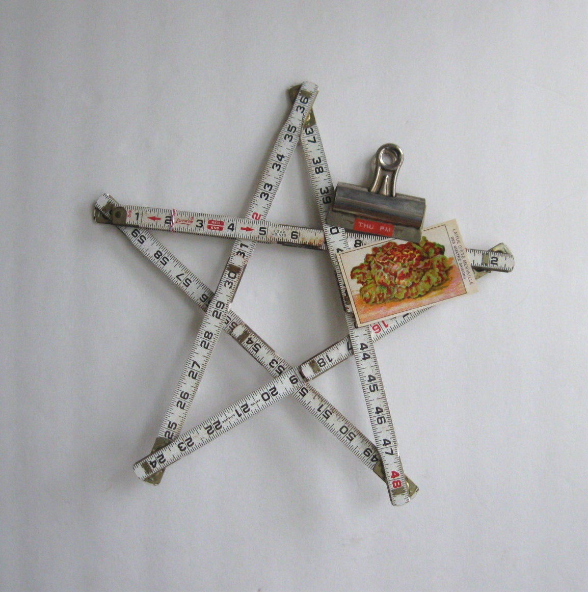 vintage folding ruler star wooden ruler 4th of july july