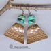 Turquoise Copper Earrings, Turquoise Earrings, Artisan Metalwork Jewelry, Boho Tribal, Ethnic, Rustic, Gypsy, Dangle