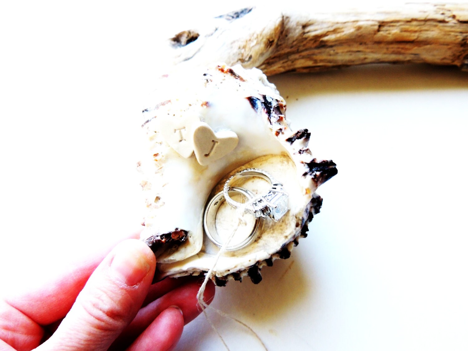 Seashell Ring Bearer Wedding Ring Holder Bowl Dish Pillow