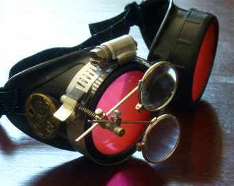 Steampunk goggles glasses Time Travel Crazy Scientist's Oculo-Vision Tool welding cyber punk biker gothic rave-owp